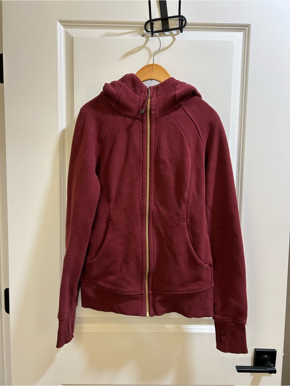 lululemon athletica Maroon Zip-Up Hooded Jacket